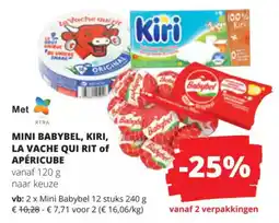 Spar Mini babybel, kiri, la vache qui rit of apéricube aanbieding