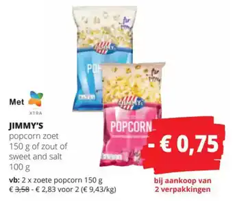 Spar Jimmy's popcorn zoet aanbieding