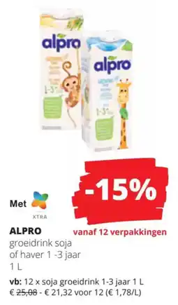 Spar Alpro groeidrink soja of haver aanbieding