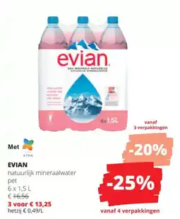 Spar Evian natuurlijk mineraalwater aanbieding