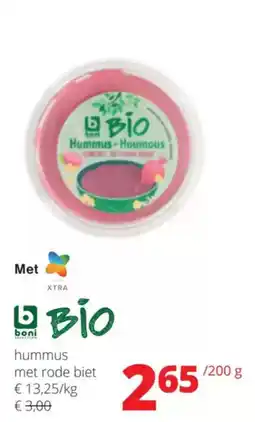 Spar Boni bio hummus met rode biet aanbieding
