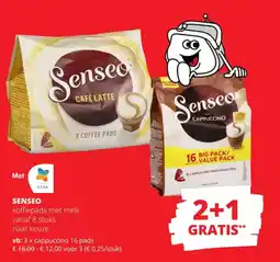 Spar Senso koffiepads met melk aanbieding