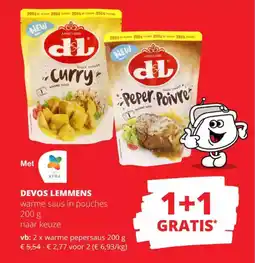 Spar Devos lemmens warme saus in pouches aanbieding