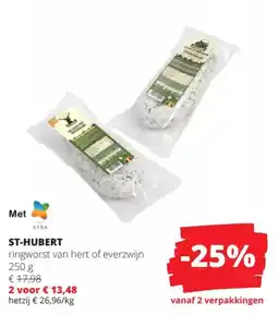 Spar St-Hubert ringworst van hert of everzwijn aanbieding