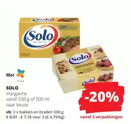 Spar Solo Xtra margarine aanbieding
