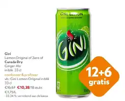 OKay Gini Lemon Original of Zero of Canada Dry Ginger Ale aanbieding
