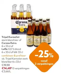 OKay Tripel Karmeliet of Corona Extra of Leffe 0,0% blond aanbieding