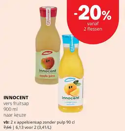 Spar INNOCENT appelsiensap zonder pulp 90 cl aanbieding