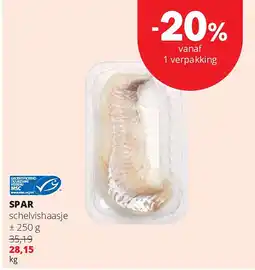 Spar SPAR schelvishaasje ± 250 g aanbieding