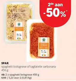 Spar SPAR spaghetti bolognese 450 g aanbieding
