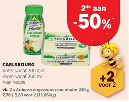 Spar CARLSBOURG Ardense ongezouten roomboter 250 g aanbieding