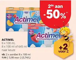 Spar ACTIMEL aardbei 8 x 100 ml aanbieding