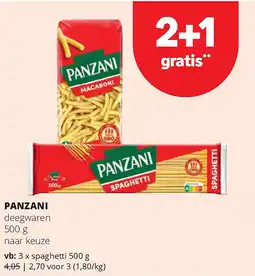 Spar PANZANI spaghetti 500 g aanbieding