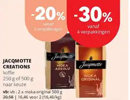 Spar JACQMOTTE CREATIONS moka original 500 g aanbieding