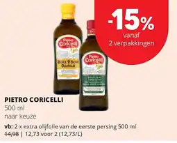 Spar PIETRO CORICELLI extra olijfolie van de eerste persing 500 ml aanbieding