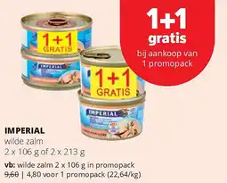 Spar IMPERIAL wilde zalm 2 x 106 g in promopack aanbieding
