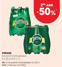 Spar PERRIER bruisend mineraalwater 6 x 50 cl aanbieding