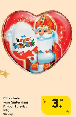 Carrefour Kinder Surprise Chocolade voor Sinterklaas aanbieding
