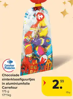 Carrefour Chocolade sinterklaasfiguurtjes in aluminiumfolie aanbieding