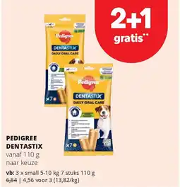 Spar PEDIGREE DENTASTIX small 5-10 kg 7 stuks 110 g aanbieding