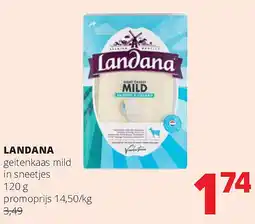 Spar LANDANA geitenkaas mild in sneetjes 120 g aanbieding