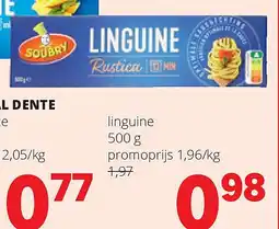 Spar SOUBRY AL DENTE linguine 500 g aanbieding