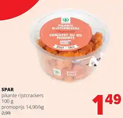 Spar SPAR pikante rijstcrackers 100 g aanbieding