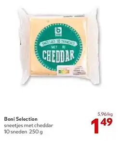 OKay Boni Selection sneetjes met cheddar 10 sneden 250 g aanbieding