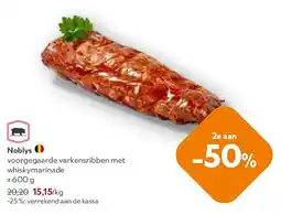 OKay Noblys voorgegaarde varkensribben met whiskymarinade +600 g aanbieding