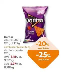 OKay Doritos Pure paprika 170 g aanbieding