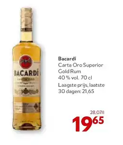 OKay Bacardi Carta Oro Superior Gold Rum 40% vol. 70 cl aanbieding