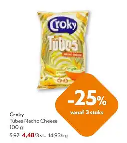 OKay Croky Tubes Nacho Cheese 100 g aanbieding