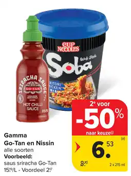 Carrefour Gamma Go-Tan en Nissin aanbieding