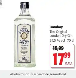 Colruyt Bombay The Original London Dry Gin 37,5 % vol 70 cl aanbieding