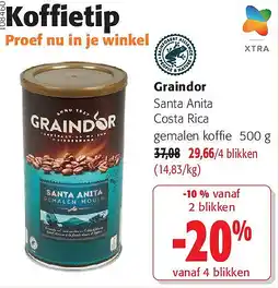 Colruyt Graindor Santa Anita Costa Rica gemalen koffie 500 g aanbieding