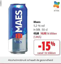 Colruyt Maes 5,2 % vol in blik 50 cl aanbieding