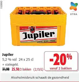 Colruyt Jupiler 5,2 % vol 24 x 25 cl aanbieding