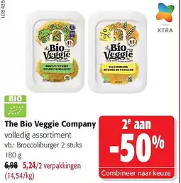 Colruyt The Bio Veggie Company Broccoliburger 2 stuks 180 g aanbieding