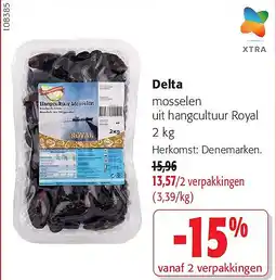 Colruyt Delta mosselen uit hangcultuur Royal 2 kg aanbieding