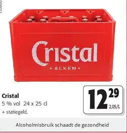 Colruyt Cristal 5 % vol 24 x 25 cl aanbieding