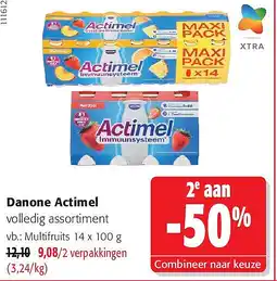 Colruyt Danone Actimel Multifruits 14 x 100 g aanbieding