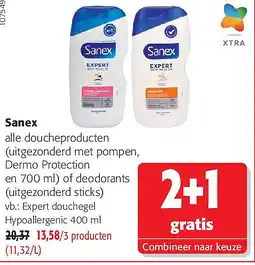 Colruyt Sanex Expert douchegel Hypoallergenic 400 ml aanbieding
