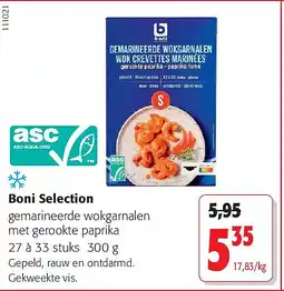 Colruyt Boni Selection gemarineerde wokgarnalen met gerookte paprika 27 à 33 stuks 300 g aanbieding