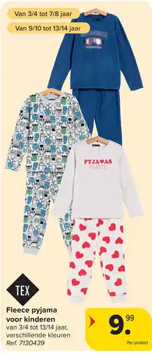 Carrefour Fleece pyjama voor kinderen aanbieding