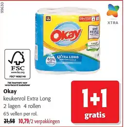 Colruyt Okay keukenrol Extra Long 2 lagen 4 rollen aanbieding