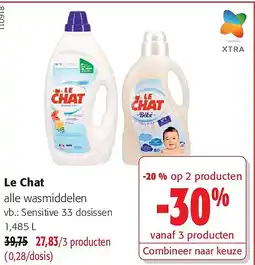 Colruyt Le Chat Sensitive 33 dosissen 1,485 L aanbieding