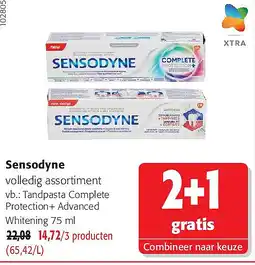 Colruyt Sensodyne Tandpasta Complete Protection+ Advanced Whitening 75 ml aanbieding
