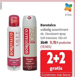 Colruyt Borotalco Deodorant spray Soft Intensive 150 ml aanbieding