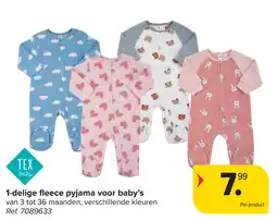 Carrefour 1-delige fleece pyjama voor baby's aanbieding