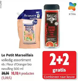 Colruyt Le Petit Marseillais Fleur d’Oranger bio navulling 500 ml aanbieding